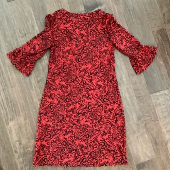 Jude Connally Red and Black Patterned Dress - Picture 5 of 6